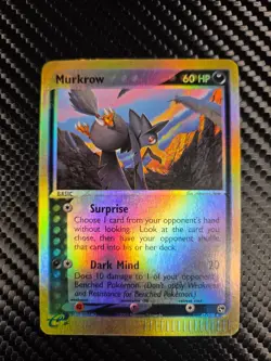 Murkrow 47/100 2003 EX Sandstorm Pokemon Card TCG Arita Artwork Reverse Holo - Image 1