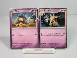 Abra 063/165 Kadabra 064/165 Cosmos Holo Swirls 151 Pokemon Card - Image 1