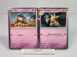 Abra 063/165 Kadabra 064/165 Cosmos Holo Swirls 151 Pokemon Card - Image 2