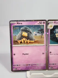 Abra 063/165 Kadabra 064/165 Cosmos Holo Swirls 151 Pokemon Card - Image 3