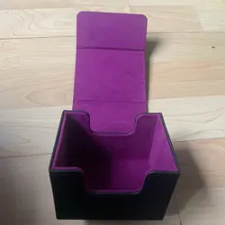 Black And Purple Deck Box Fits 100 Cards PU leather Magnetic Close Mtg Magic - Image 1