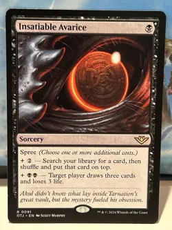 Insatiable Avarice OTJ Outlaws of Thunder Junction LP MTG - Image 1