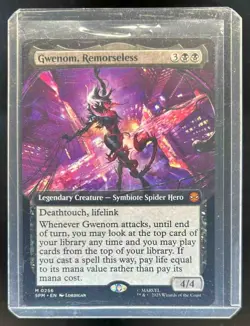 2025 Magic The Gathering Spider-Man Gwenom Remorseless Borderless #0256 - Image 1