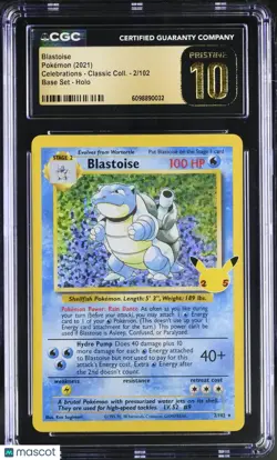 2021 Pokemon Celebrations 25th Anniversary Blastoise Holo Pristine CGC 10 2/102 - Image 1