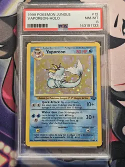 1999 POKEMON JUNGLE #12 VAPOREON-HOLO PSA 8 - Image 1