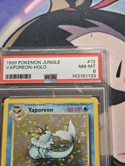 1999 POKEMON JUNGLE #12 VAPOREON-HOLO PSA 8 - Image 3