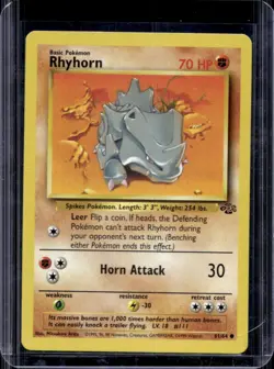 1999 Pokemon Jungle Rhyhorn #61/64 - Image 1