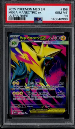 2025 POKEMON MEG EN-MEGA EVOLUTION ULTRA RARE #158 MEGA MANECTRIC EX PSA 10 - Image 1