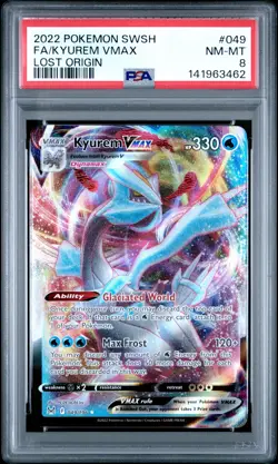 2022 POKEMON SWORD & SHIELD LOST ORIGIN #049 FULL ART/KYUREM VMAX PSA 8 - Image 1