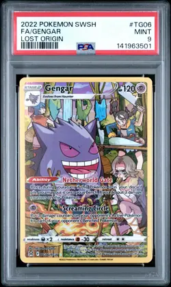 2022 POKEMON SWORD & SHIELD LOST ORIGIN #TG06 FULL ART/GENGAR PSA 9 - Image 1