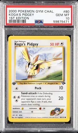 2000 POKEMON GYM CHALLENGE 1ST EDITION #80 KOGA'S PIDGEY PSA 10 - Image 1