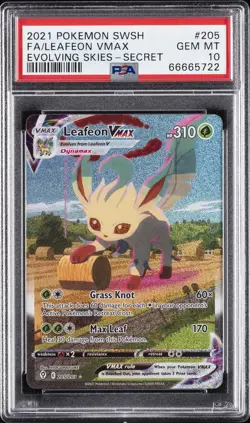 2021 POKEMON SWORD & SHIELD EVOLVING SKIES SECRET FULL ART/LEAFEON VMAX PSA 10 - Image 1
