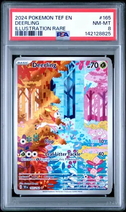 2024 POKEMON TEF EN-TEMPORAL FORCES ILLUSTRATION RARE #165 DEERLING PSA 8 - Image 1