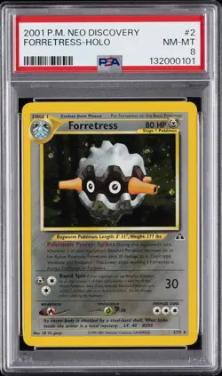 2001 POKEMON NEO DISCOVERY #2 FORRETRESS-HOLO PSA 8 - Image 1