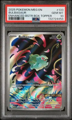 2025 POKEMON MEG EN-MEGA EVOLUTION ENHANCED BOOSTER BOX TOPPER BULBASAUR PSA 10 - Image 1
