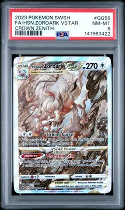 2023 POKEMON SWORD & SHIELD CROWN ZENITH FULL ART/HISUIAN ZOROARK VSTAR PSA 8 - Image 1