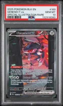 2025 POKEMON BLK EN-BLACK BOLT SPECIAL ILLUSTRATION RARE #169 GENESECT EX PSA 10 - Image 1