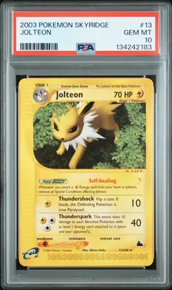 2003 POKEMON SKYRIDGE #13 JOLTEON PSA 10 - Image 1