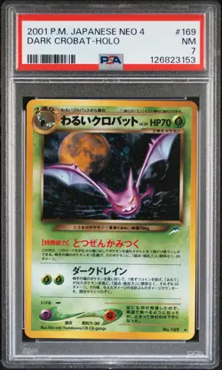 2001 POKEMON JAPANESE NEO 4 #169 DARK CROBAT-HOLO PSA 7 - Image 1