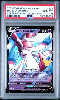 2021 POKEMON SWSH PROMO CELEBRATIONS COLLECTION #134 DARK SYLVEON V PSA 10 - Image 1