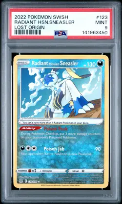 2022 POKEMON SWORD & SHIELD LOST ORIGIN #123 RADIANT HISUIAN SNEASLER PSA 9 - Image 1
