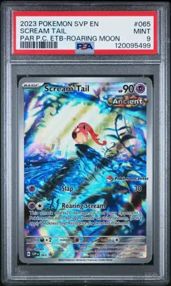 2023 Pokemon Paradox Rift 65 Scream Tail Pokemon Center Promo PSA 9 - Image 3