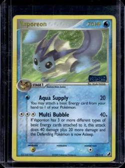 2005 Pokemon EX Unseen Forces Vaporeon Holo #19/115 - Image 1