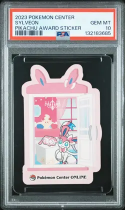 2023 POKEMON CENTER PIKACHU AWARD DELIVERY! STICKER SYLVEON PSA 10 - Image 1