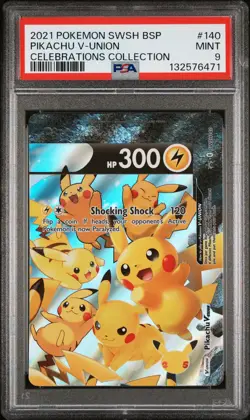 2021 POKEMON SWSH PROMO CELEBRATIONS COLLECTION #140 PIKACHU V-UNION PSA 9 - Image 1