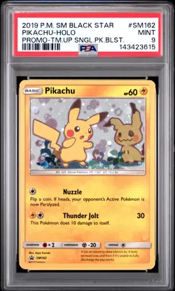 2019 POKEMON SM BLACK STAR PROMO TEAM UP SINGLE PACK BLISTERS PIKACHU-HOLO PSA 9 - Image 1