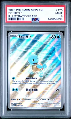 2023 POKEMON MEW EN-151 ILLUSTRATION RARE #170 SQUIRTLE PSA 9 - Image 1