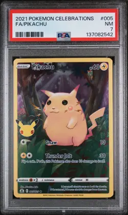 2021 POKEMON CELEBRATIONS #005 FULL ART/PIKACHU PSA 7 - Image 1