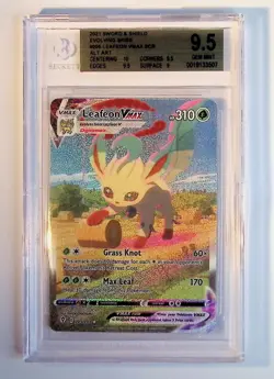 2021 Pokemon SWSH Evolving Skies Alt Art Leafeon VMAX #205 BGS 9.5 GEM MINT - Image 1