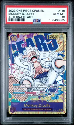 2023 ONE PIECE OP05-AWAKENING OF THE NEW ERA ALT ART #119 MONKEY D. LUFFY PSA 10 - Image 1
