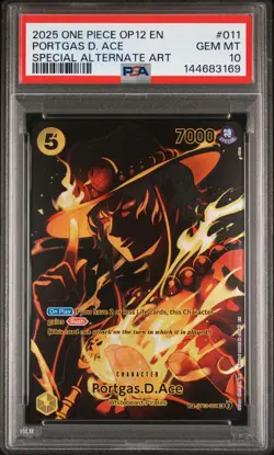 2025 ONE PIECE LEGACY OF THE MASTER SPECIAL ALT ART #011 PORTGAS D. ACE PSA 10 - Image 1