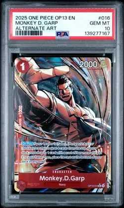 2025 ONE PIECE OP13-CARRYING ON HIS WILL ALTERNATE ART MONKEY D. GARP PSA 10 - Image 1