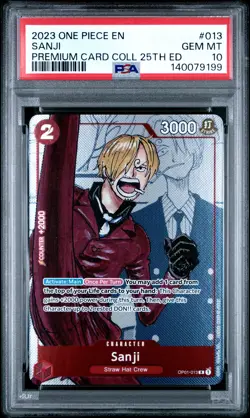2023 ONE PIECE PREMIUM BANDAI COLLECTION 25TH EDITION #013 SANJI PSA 10 - Image 1
