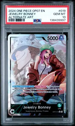 2024 ONE PIECE OP07-500 YEARS IN THE FUTURE ALTERNATE ART JEWELRY BONNEY PSA 10 - Image 1
