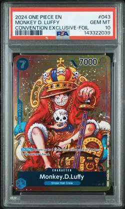 2024 ONE PIECE PROMOS CONVENTION EXCLUSIVE-FOIL #043 MONKEY D. LUFFY PSA 10 - Image 1