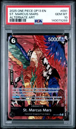 2025 ONE PIECE OP13-CARRYING ON HIS WILL ALTERNATE ART ST. MARCUS MARS PSA 10 - Image 1