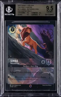 2023 DISNEY LORCANA THE FIRST CHAPTER ENCHANTED #215 SIMBA RETURNED KING BGS 9.5 - Image 1