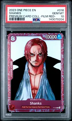 2023 ONE PIECE PREMIUM CARD COLLECTION ONE PIECE FILM RED #016 SHANKS PSA 10 - Image 1