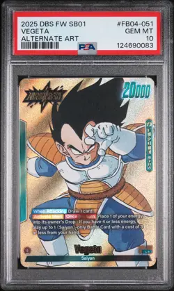 2025 DRAGON BALL SUPER CARD GAME FUSION WORLD MANGA BOOSTER 01 VEGETA PSA 10 - Image 1
