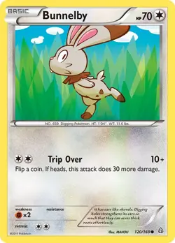 Bunnelby 120/160 XY - Primal Clash Regular LP-Lightly Played Pokemon TCG - Image 1