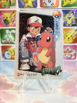 Pokemon HOLO Vintage Pocket Monsters Prism Sticker 1998 Nintendo Ash Pikachu - Image 3