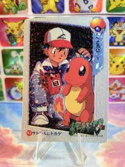 Pokemon HOLO Vintage Pocket Monsters Prism Sticker 1998 Nintendo Ash Pikachu - Image 4