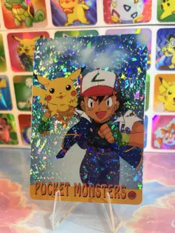 Pokemon HOLO Vintage Pocket Monsters Prism Sticker 1998 Nintendo Ash Pikachu - Image 2
