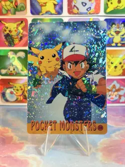 Pokemon HOLO Vintage Pocket Monsters Prism Sticker 1998 Nintendo Ash Pikachu - Image 4