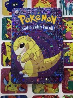 Pokemon Vintage Vending machine Sticker HOLO Prism 2000 Nintendo #027 Sandshrew - Image 1