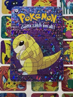 Pokemon Vintage Vending machine Sticker HOLO Prism 2000 Nintendo #027 Sandshrew - Image 3